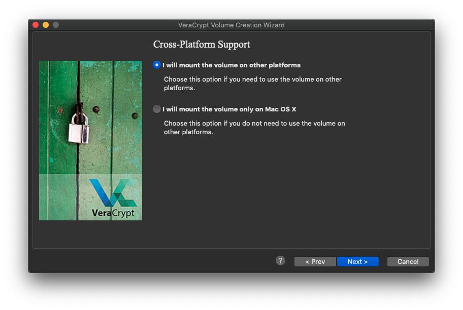 Cross platform support option enabled