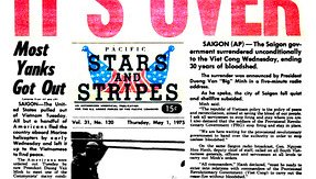 Front page of Stars and Stripes newspaper