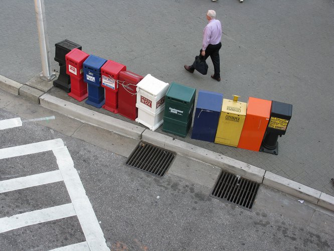 Newspaper vending boxes