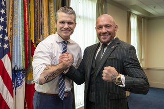 Defense Secretary Pete Hegseth and MMA fighter Conor McGregor