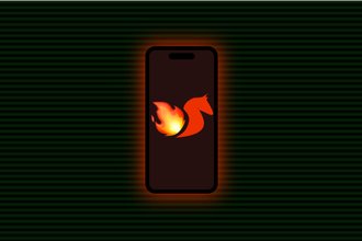 Illustration of a horse on fire on a smartphone