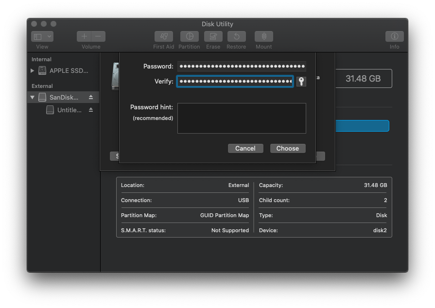 Encryption toolkit for media makers Disk Utility guide