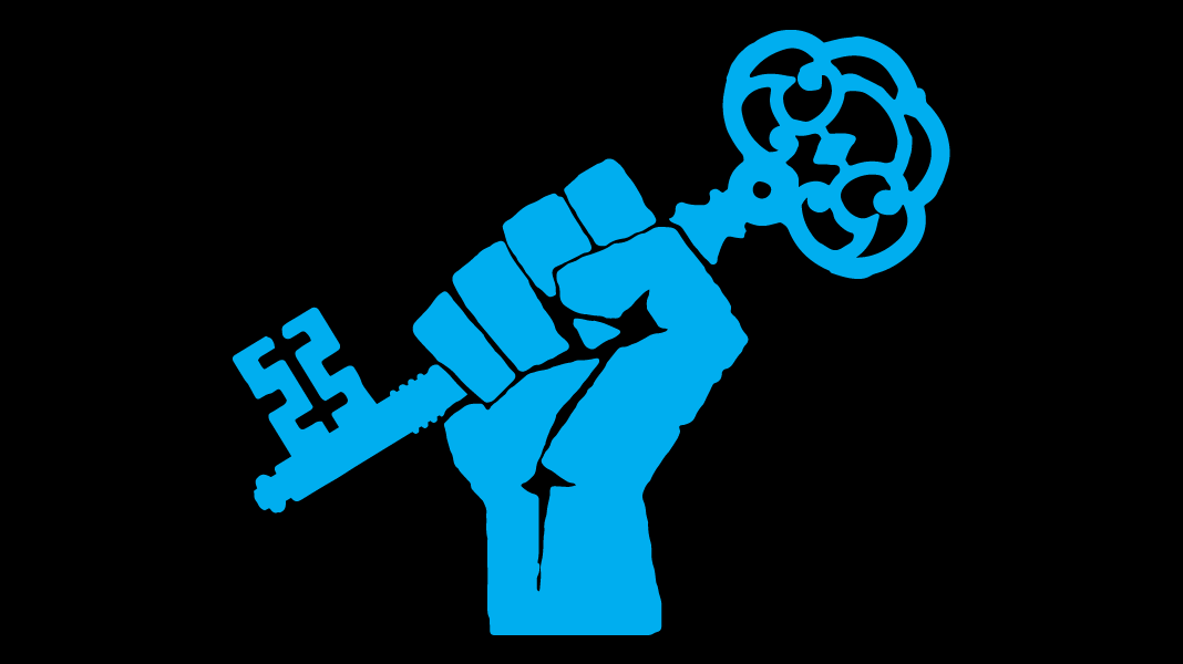 Image of hand holding a key