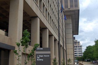 The FBI building (a low-rise office building)