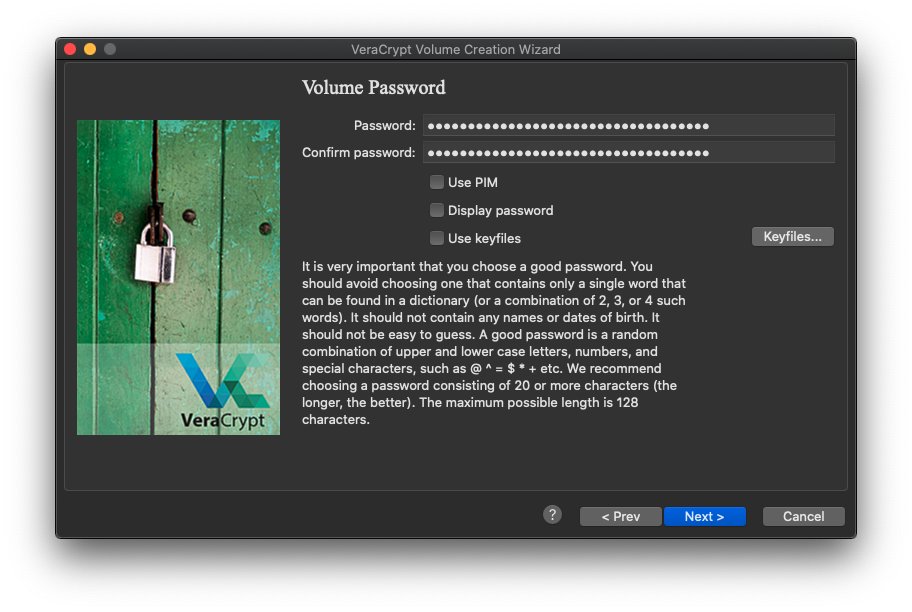 Volume password window with long password put in text fields