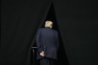 President-elect Donald Trump departs after a rally in Grand Rapids, Mich., Dec. 9, 2016