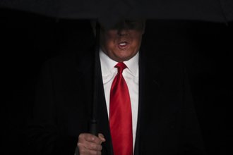 Donald Trump talks to members of the media before boarding Marine One from the South Lawn of the White House on December 10, 2019 in Washington, DC.