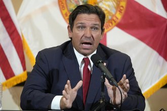Florida Gov. Ron DeSantis at a September 2024 press conference.