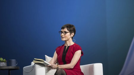 Journalist Catherine Herridge speaking at an event in Las Vegas in January.