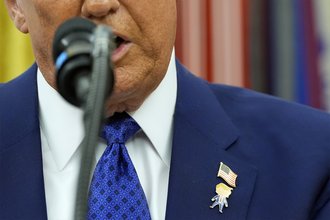 President Donald Trump speaks before Tulsi Gabbard is sworn in as the Director of National Intelligence Feb. 12, 2025, in Washington