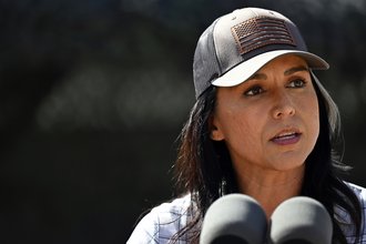 Director of National Intelligence Tulsi Gabbard speaks to reporters on March 5, 2025.