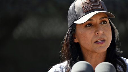 Director of National Intelligence Tulsi Gabbard speaks to reporters on March 5, 2025.