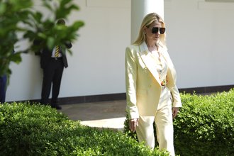 Attorney General Pam Bondi arrives at an event at the White House on May 1, 2025.