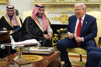 President Donald Trump meets Saudi Arabia's Crown Prince Mohammed bin Salman in the Oval Office of the White House, Nov. 18, 2025, in Washington