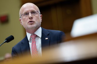 Federal Communications Commission Chair Brendan Carr testifies during a hearing on Capitol Hill on Jan. 14, 2026.