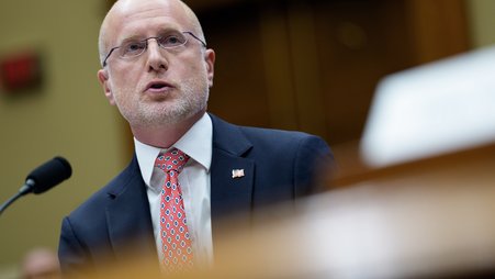 Federal Communications Commission Chair Brendan Carr testifies during a hearing on Capitol Hill on Jan. 14, 2026.