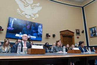 Brendan Carr speaks at a hearing in D.C.