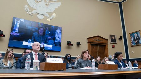 Brendan Carr speaks at a hearing in D.C.