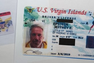 Jeffrey Epstein's identification card from the U.S. Virgin Islands