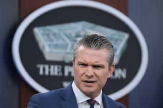 Defense Secretary Pete Hegseth at a press briefing at the Pentagon, March 2, 2026, in Washington