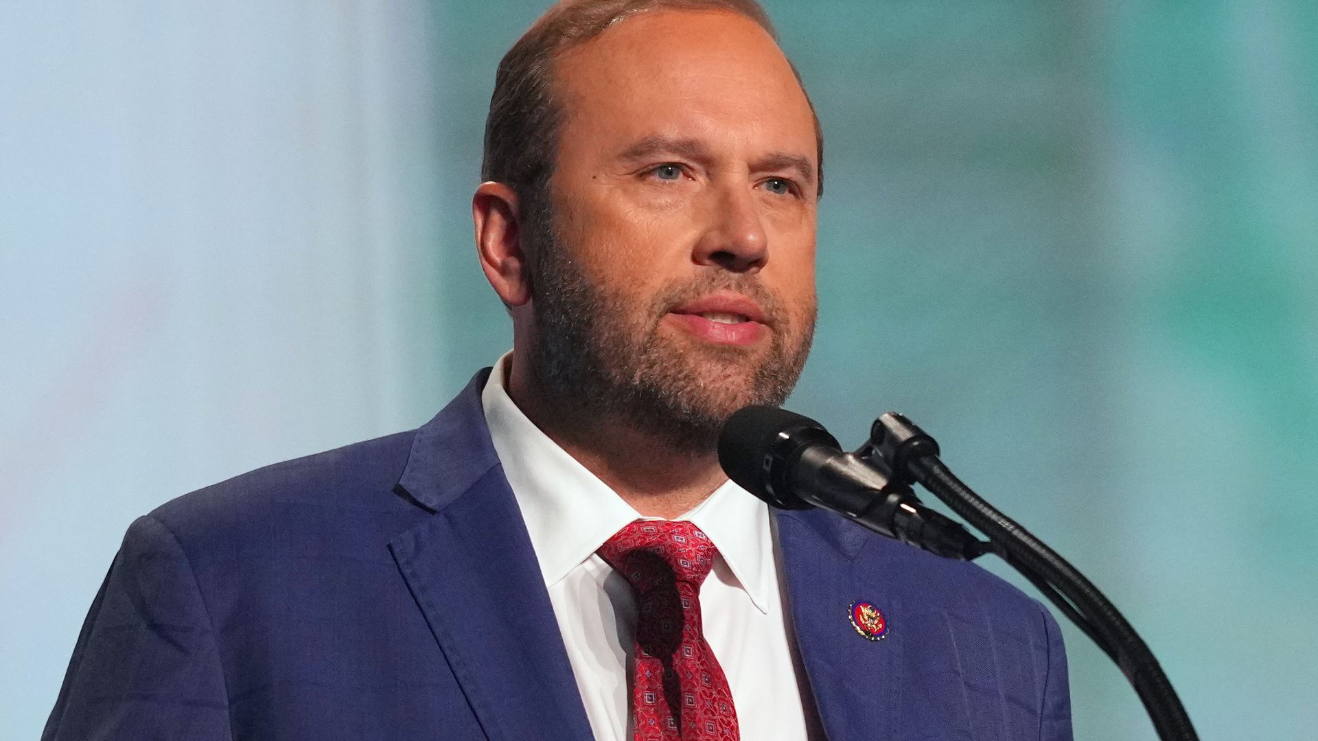 Rep. Jason Smith, R-Mo., speaks at the Republican convention on Sept. 10, 2026, in Dallas.