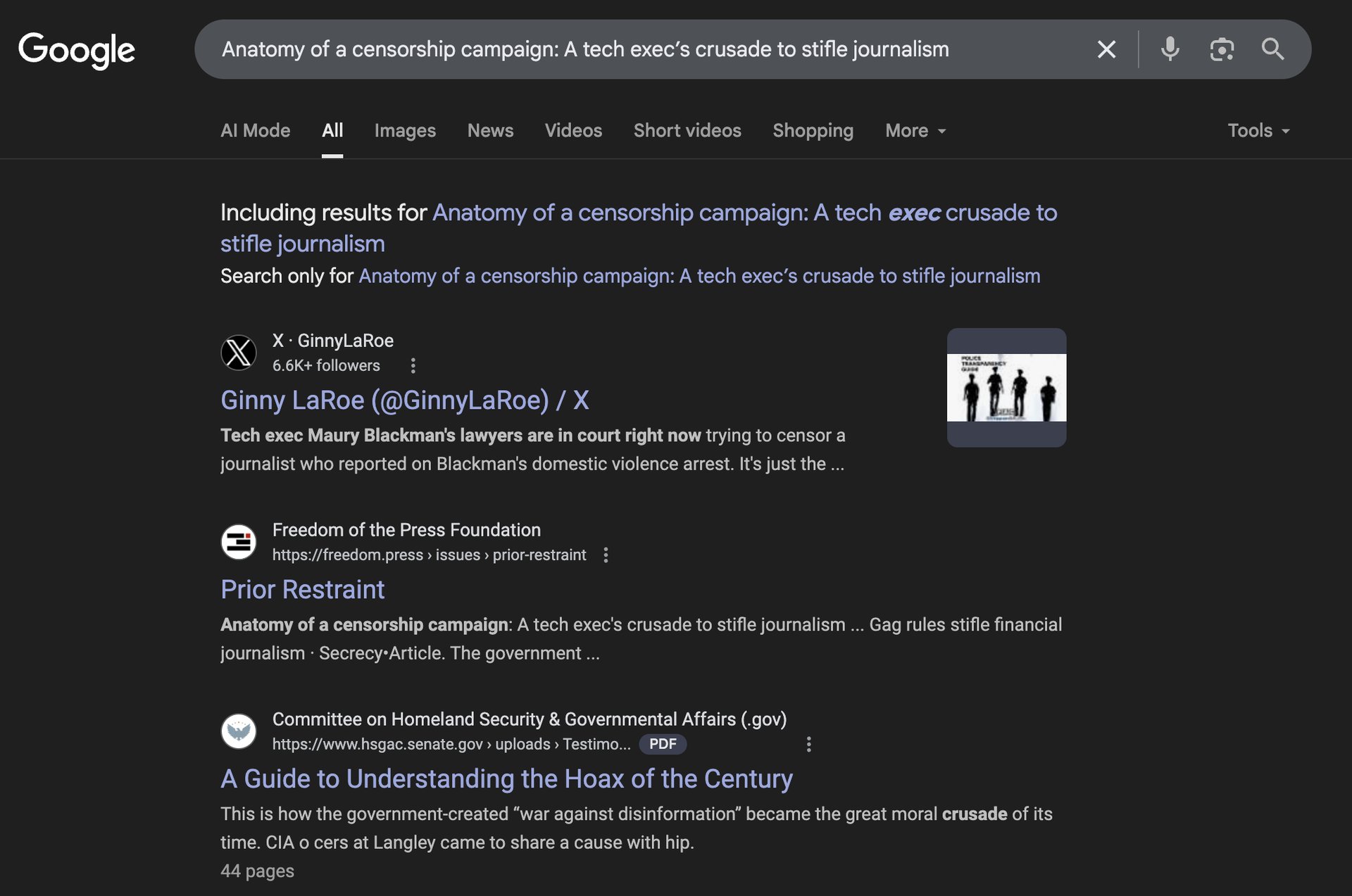 A Google search conducted by FPF on June 17 of the exact headline didn’t return the article. Other FPF articles appeared normally.