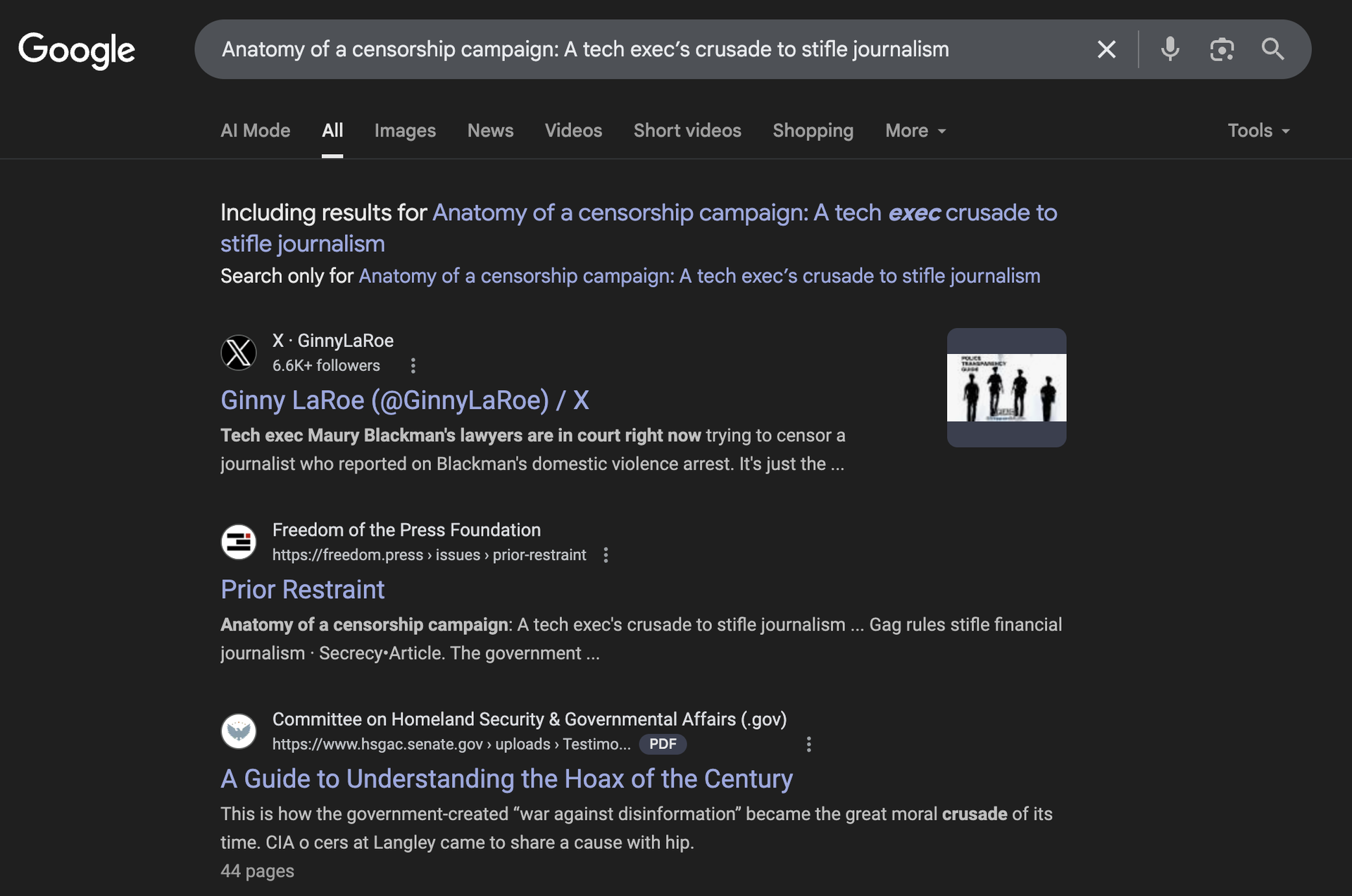 A Google search conducted by FPF on June 17 of the exact headline didn’t return the article. Other FPF articles appeared normally.