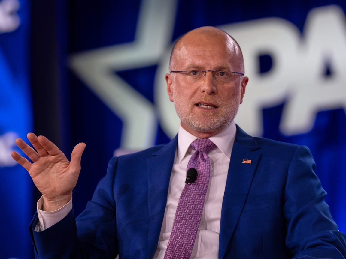 Federal Communication Commission (FCC) chairman Brendan Carr speaks at the Conservative Political Action Conference (CPAC) in Dallas, March 27, 2026.