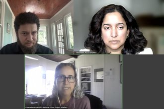 The ACLU’s Nina Patel and Corene Kendrick, and FPF’s Seth Stern, discuss how federal law restricts incarcerated journalists from vindicating their constitutional rights. Incarcerated journalist Jeremy Busby joined the conversation by phone.
