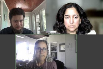 The ACLU’s Nina Patel and Corene Kendrick, and FPF’s Seth Stern, discuss how federal law restricts incarcerated journalists from vindicating their constitutional rights. Incarcerated journalist Jeremy Busby joined the conversation by phone.