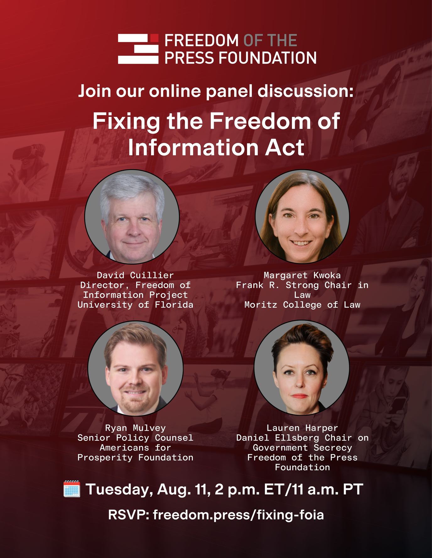 Flyer for FPF event on fixing FOIA on August 11 at 2pm