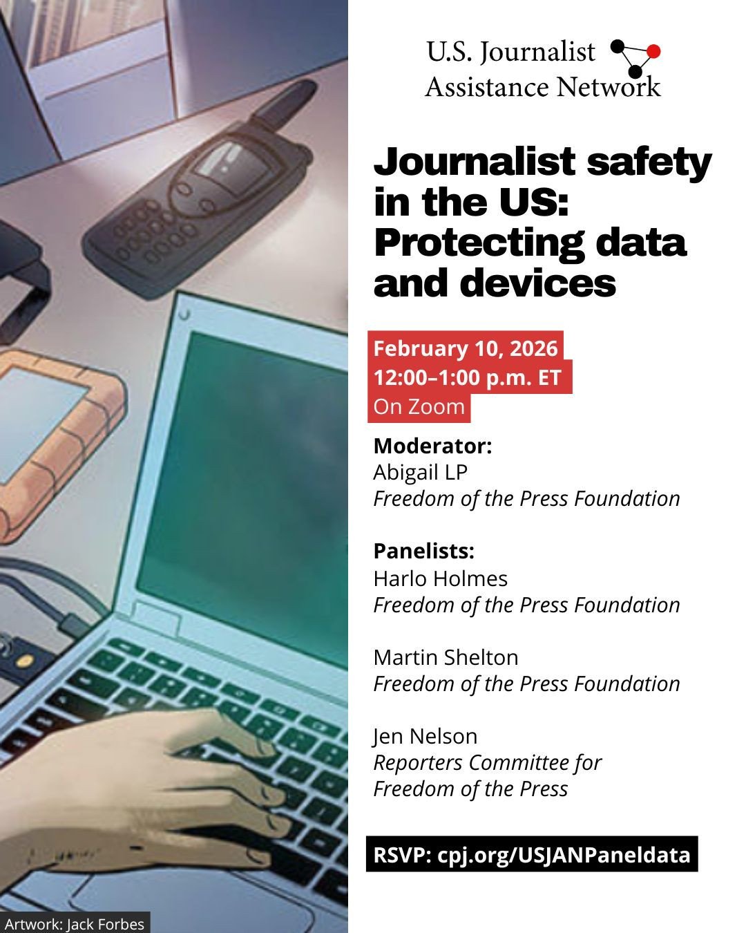 Feb 10 event flyer w U.S. Journalist Assistance Network