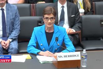 Reporter Catherine Herridge at a House Judiciary Committee Hearing in April 2024