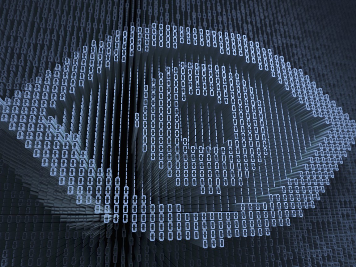 Human eye in three dimensional binary code