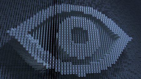 Human eye in three dimensional binary code