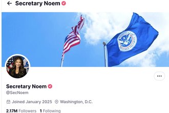 Screenshot of Kristi Noem's Truth Social page