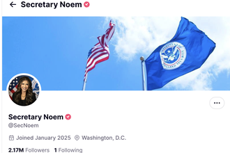 Screenshot of Kristi Noem's Truth Social page