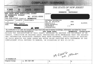 A screenshot of a page on the site Redbankgreen including a headline that says "Red Bank: Mischief and Assaults on August Police Blotter" and a photo of a Red Bank police car.