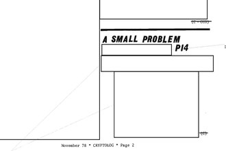A screenshot of a page from the NSA's internal magazine, Cryptolog, which shows several redaction squares concealing most of the text except for a title that says "A Small Problem"