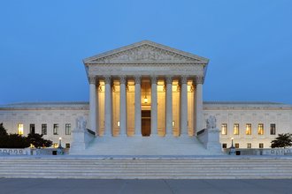 The Supreme Court of the United States at dusk