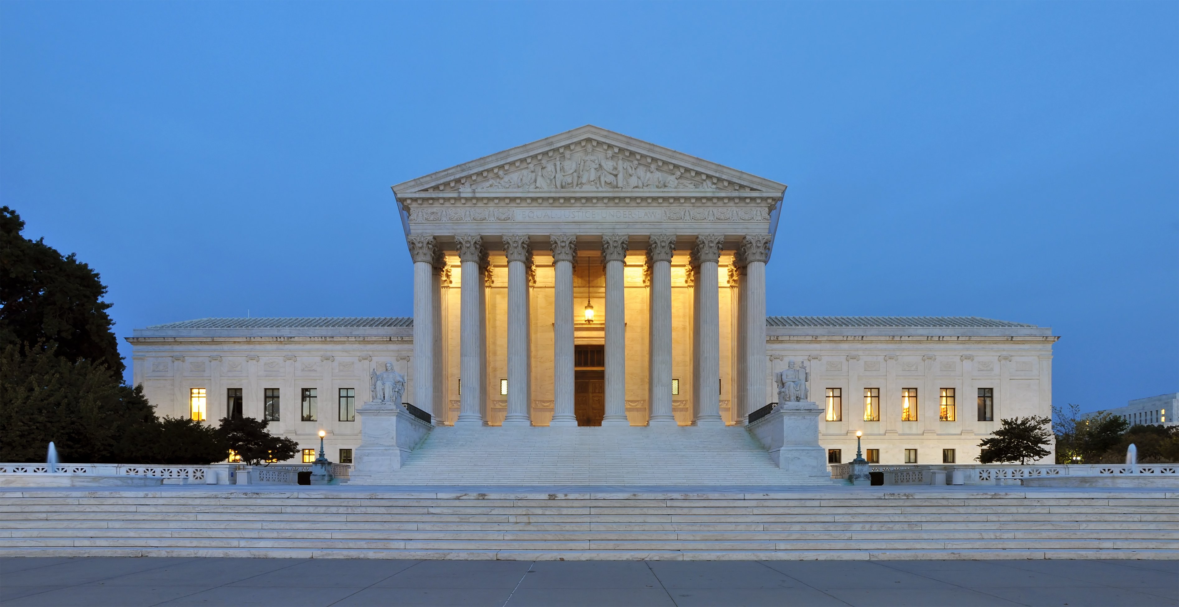 The Supreme Court of the United States at dusk