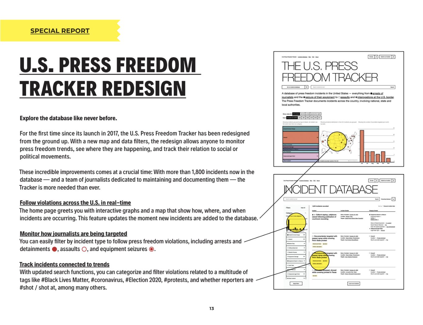 U.S. Press Freedom Tracker Redesign: Explore the Database