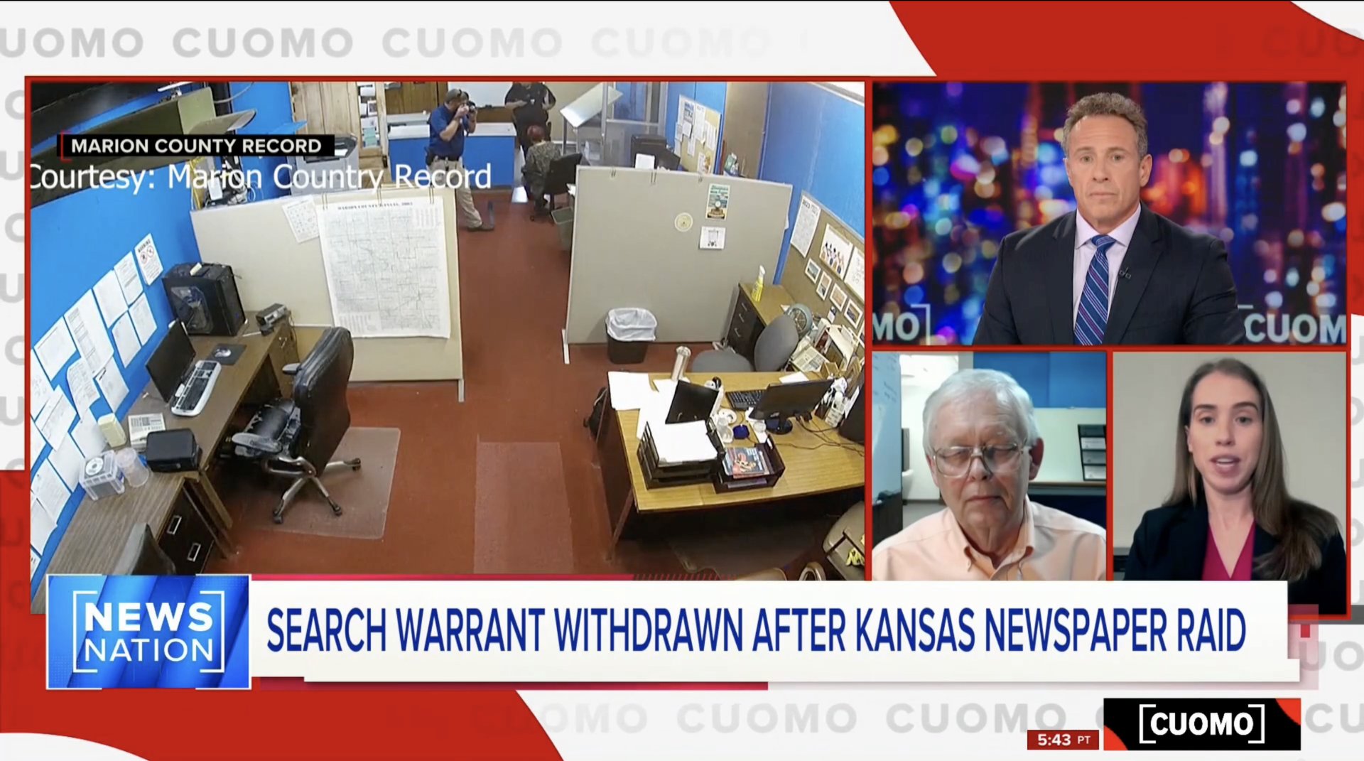 Caitlin Vogus, FPF’s deputy advocacy director, joins Marion County Record editor Eric Meyer to talk with Chris Cuomo about the newsroom raid and its significance on press freedom.