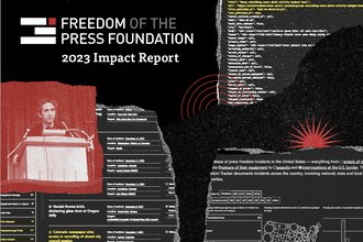 The first page of Freedom of the Press Foundation's 2023 impact report.