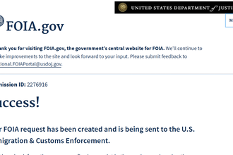 Your FOIA has been submitted on FOIA.gov