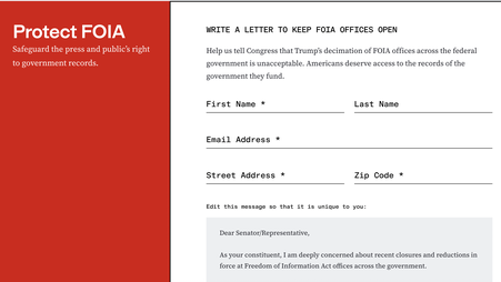 Protect FOIA action center