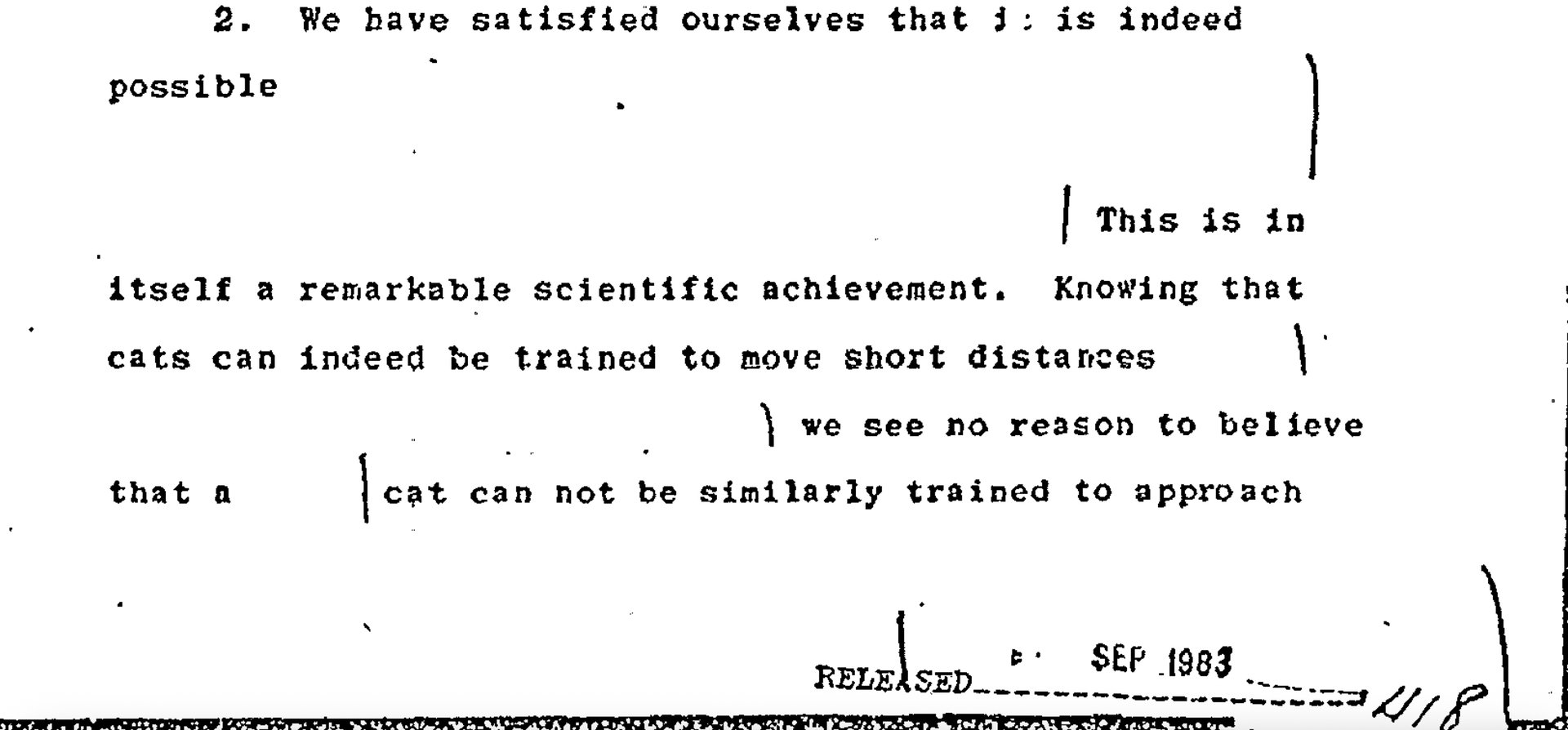 CIA’s trained cats memo