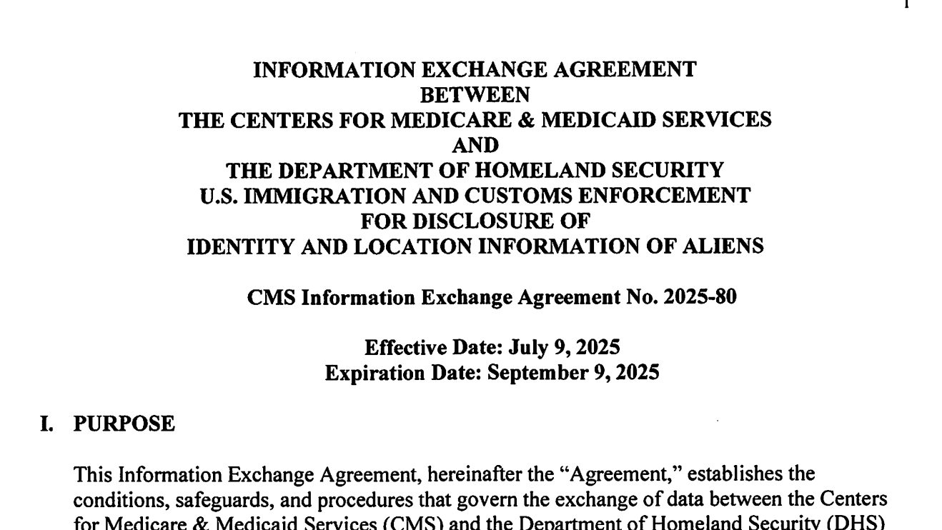 ICE-Medicaid data sharing