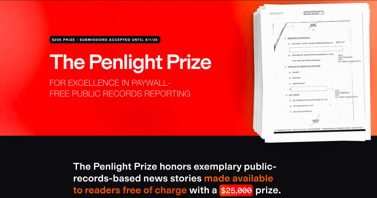 New $25K ‘Penlight’ journalism award honors paywall-free FOIA reporting