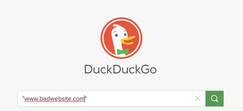 Screenshot of a DuckDuckGo search for 